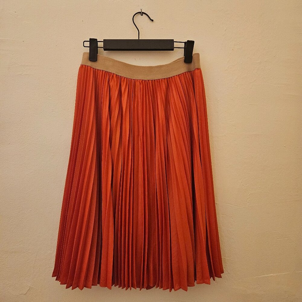 Pleated burnt orange skirt